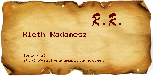 Rieth Radamesz névjegykártya